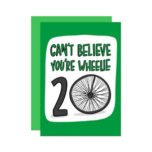 Carte 20e anniversaire vélo | drôle de cyclisme | carte pour soeur | Carte pour frère | carte pour ami | Carte d'anniversaire drôle | Carte de cycliste