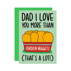 Carte drôle de fête des pères | de pépites de poulet | Carte mignonne de papa | Je t'aime papa carte | Carte Beau-père | De la fille | Du fils