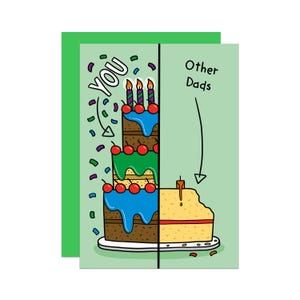 Carte d'anniversaire mignonne de papa | Carte drôle pour papa | de gâteau d'anniversaire | de son fils | de ma fille | La meilleure carte | Carte beau-père