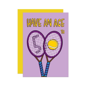 Tennis 50. Geburtstagskarte | Wimbledon Karte | Karte für Freund | Karte für Papa | Karte für Mama | Grand Slam-Karte | Witzige Karte