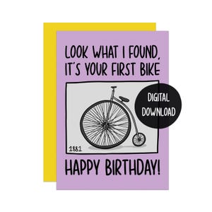carte d'anniversaire de vélo | drôle de cyclisme | Vieille carte de vélo | Carte d'anniversaire coquine | carte pour papa | Carte pour frère | Carte pour ami