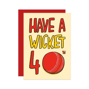 Cricket Geburtstagskarte 40 Karte für Mann | Karte für Papa | Für Freund | Lustige Geburtstagskarte | Cricket-Fan-Karte | Welt-Testspiel