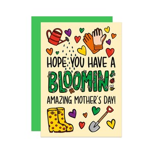 Lustige Garten Mutter-Tages-Karte | Blumen Mutter Karte | Karte für Mama | Karte für Mutter | Süße Mutter-Tageskarte | Grüne Finger