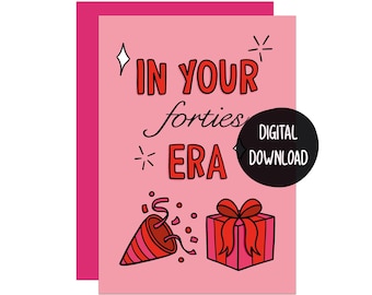 Grappige verjaardagskaart jaren veertig | Cadeau voor haar (digitale pdf-download)