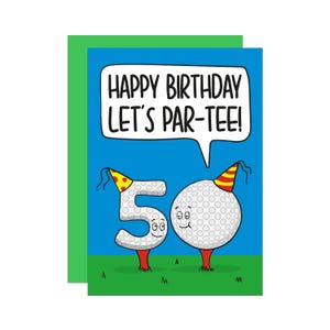 50er Jahre Geburtstagskarte | Lustige Golf Geburtstagskarte | Süße 50er Jahre Karte | Für Papa Geschenk | Für Opa Geschenk | für Ihn Karte | Wortspiel Geburtstagskarte