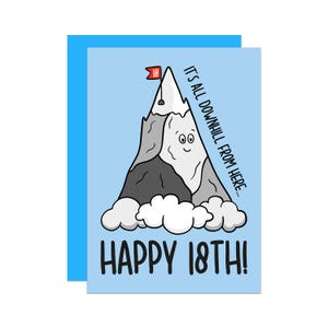 18ème carte d'anniversaire drôle | Dix-huitième anniversaire | Toute la carte de descente | d'âge d'anniversaire | Carte d'anniversaire d'étape | Pour fils | Pour fille