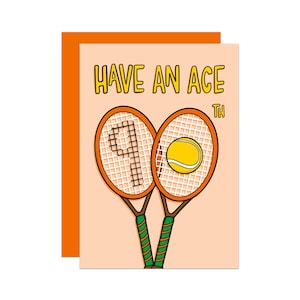 Tennis 90er Geburtstagskarte | Wimbledon Karte | Karte für Freund | Karte für Opa | Karte für Oma | Grand Slam-Karte | Witzige Karte