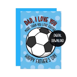 Carte mignonne de fête des pères du football | Carte Premier League | carte pour papa | Carte de Son | Carte de ma fille | de la Coupe du monde | Carte de football