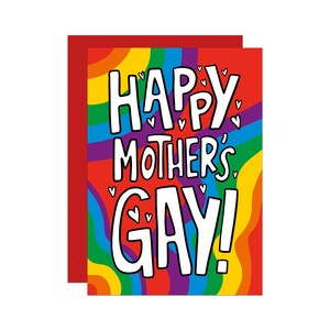 Carte de fête des mères lesbienne | carte de fête des mères gaie | Carte amusante pour maman | Carte LGBTQ | Carte de fierté gaie | carte pour deux mamans | Carte arc-en-ciel