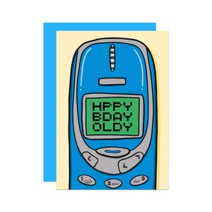 Carte d'anniversaire du millénaire | carte d'anniversaire des années 90 | Ancienne carte téléphonique | Carte de langue du texte | Carte ancienne | Carte vieillissante | Carte d'anniversaire amusante