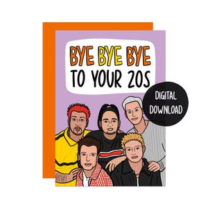 Cartão de aniversário de 30 anos NSYNC | Cartão engraçado dos anos 90 | Cartão nostálgico | Cartão de aniversário da geração Y | Cartão para ela | Cartão para um amigo | Cartão de aniversário dos anos 00