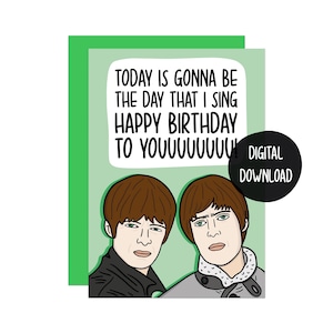 Tarjeta de cumpleaños de Oasis / Tarjeta divertida de Oasis / Regalo de entradas de Oasis / Retroceso de los 90 / Nostalgia de los 2000 / Tarjeta de banda / Tarjeta musical / Regalo para un amigo
