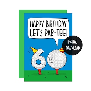60. Geburtstagskarte | Lustige Golf Geburtstagskarte | Süße 60er Karte | Für Papa Geschenk | Für Opa Geschenk | für Ihn Karte | Wortspiel Geburtstagskarte