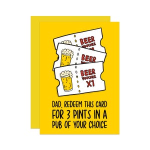 carte de fête des pères de bière | pinte de <br> Profitez-en ! Carte de visite dans un pub | de bière drôle | pour lui | Cadeau pour papa | Carte de réduction | Carte pour papa