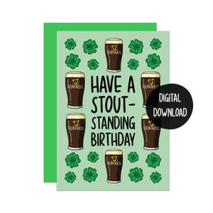Guinness-verjaardagskaart | St. Patrick's Day-kaart | Ierse verjaardagskaart | Grappige verjaardagskaart | Kaart voor papa | Kaart voor hem | Kaart voor Brother