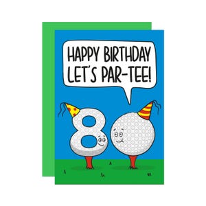 80er Geburtstagskarte | Lustige Golf Geburtstagskarte | Süße 80er Karte | Für Papa Geschenk | Für Opa Geschenk | für Ihn Karte | Wortspiel Geburtstagskarte