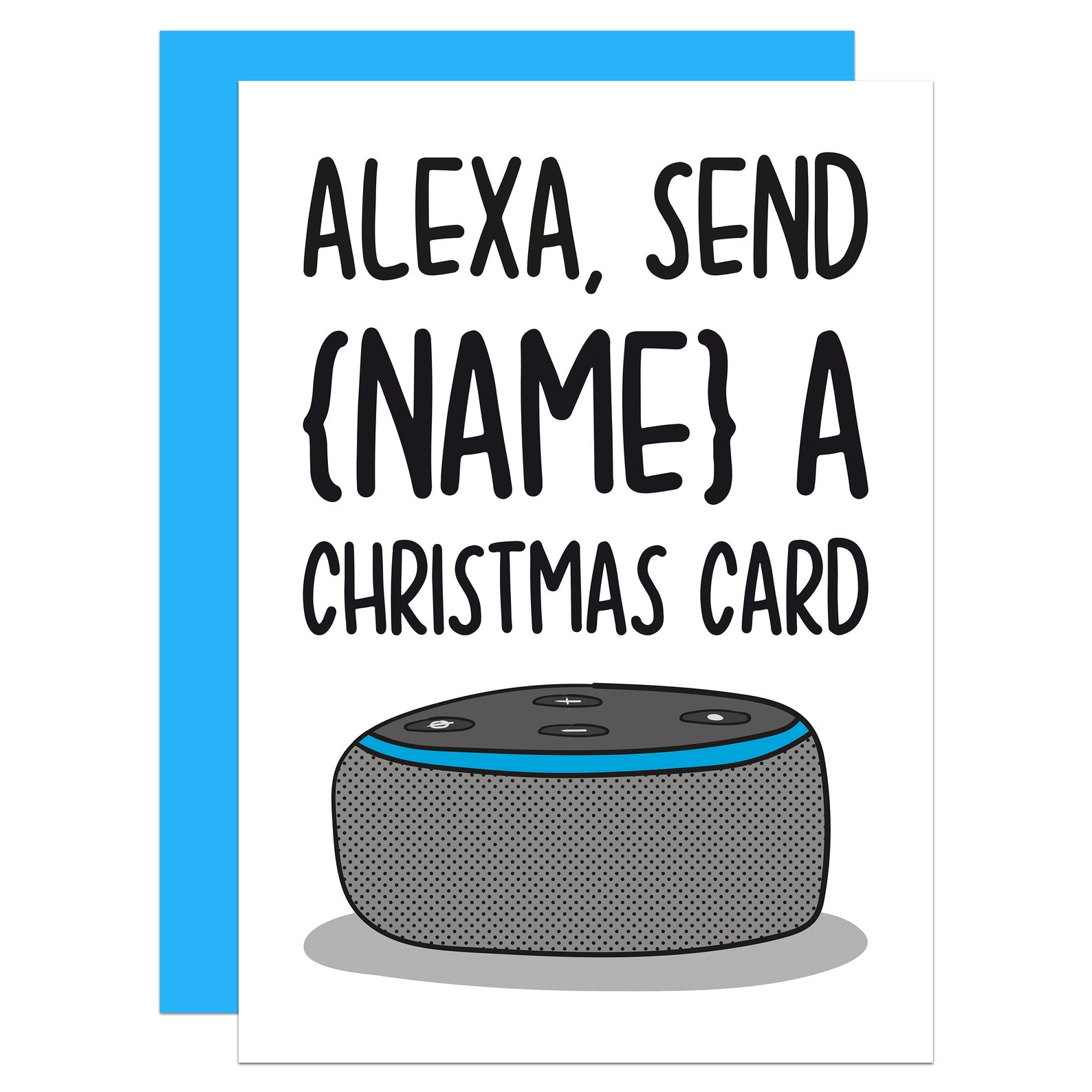Alexa Christmas Card Technology Christmas Card Nerd Etsy