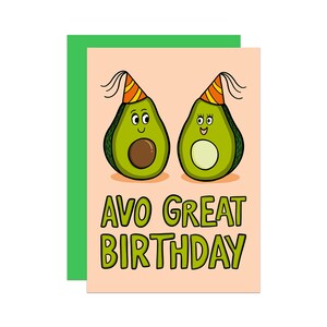 Carte d'anniversaire drôle | Jeu de mots à l'avocat | Carte d'anniversaire végétalienne | carte pour ami | carte pour végétarien | Cadeau gourmand | Carte du millénaire