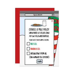 Cookies and Milk Data Policy Pun Christmas Card