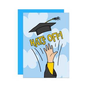 Chapeaux fermés | carte de remise des diplômes drôle | Cadeau de félicitations | carte universitaire | carte pour diplômé | Vous avez réussi la carte | Carte Bravo