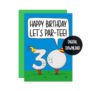 Biglietto per il 30° compleanno / Biglietto di compleanno divertente per il golf / Biglietto per il 30esimo uomo / Regalo per papà / Regalo per il fratello / Biglietto per lui / Biglietto di compleanno gioco di parole