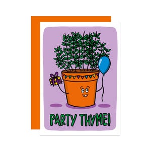 Lustiges Wortspiel Geburtstagskarte | Geburtstagskarte | Kraut Geburtstagskarte | Party Time Karte | Thymian Wortspiel | Essen-Geburtstagskarte
