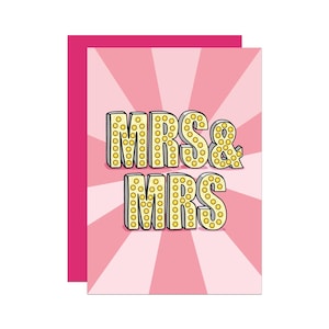 Mrs und Mrs Karte | Süße Hochzeitskarte | Verlobungskarte | Glückwunschkarte | Karte für Paar | Jubiläumskarte | Groovy Karte