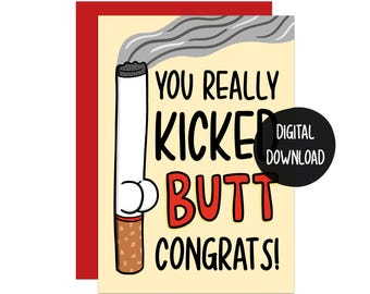 Tarjeta de felicitación para dejar de fumar / Regalo divertido para Año Nuevo (Descarga digital en PDF)