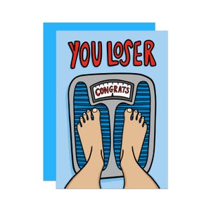 Carte de perte de poids | carte de félicitations | Carte bien faite drôle | Cadeau résolution du Nouvel An | Cadeau de célébration | Carte de transformation