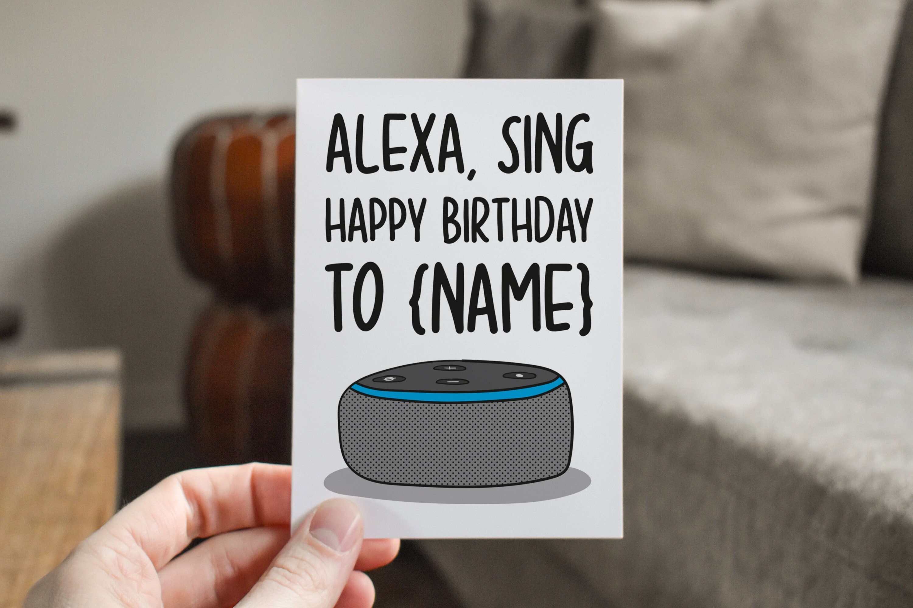 Alexa Sing Birthday | Personalizowana karta A6