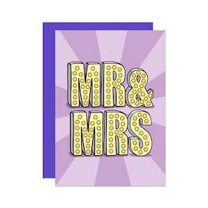 Mr und Mrs Karte | Süße Hochzeitskarte | Verlobungskarte | Glückwunschkarte | Karte für Paar | Jubiläumskarte | Groovy Karte