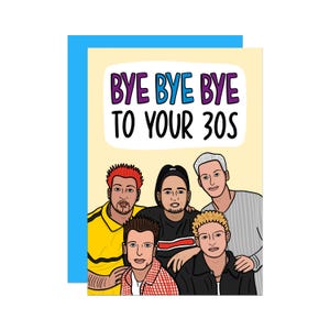 Carte d'anniversaire NSYNC pour le 40e anniversaire | Carte drôle des années 90 | Carte nostalgique | Carte d'anniversaire du millénaire | carte pour elle | carte pour ami | Carte d'anniversaire des années 2000