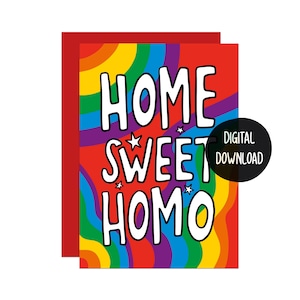 Gay New Home Karte | Einweihungsparty Karte | Süßes Zuhause | Lustiges neues Haus Geschenk | Lesben Umzugsgeschenk | Happy New Home Karte