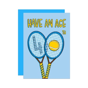 Tennis 40. Geburtstagskarte | Wimbledon Karte | Karte für Freund | Karte für Papa | Karte für Mama | Grand Slam-Karte | Witzige Karte