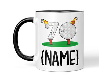 Personalised 70th Birthday Mug | Funny Golf Birthday Gift | Male 70th Mug | For Dad Gift | For Grandad Present | For Him | 70th Gift