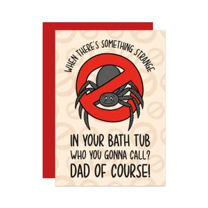 Carte drôle de papa d'araignée | Carte drôle de fête des pères | carte pour papa | Carte de chasseurs de fantômes | Carte de ma fille | Carte d'attrape-araignée