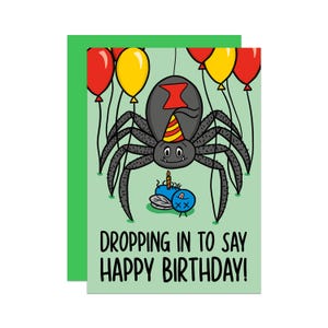 Spinne Geburtstagskarte | Lustige Kinder Karte | Kindergeburtstag Karte | Niedliche Geburtstagskarte | Für Sohn | Für Tochter | Käfer Karte