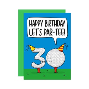 30. Geburtstagskarte | Lustige Golf Geburtstagskarte | 30 Jahre alt Postkarte | Für Papa Geschenk | Für Bruder Geschenk | für Ihn Karte | Wortspiel Geburtstagskarte