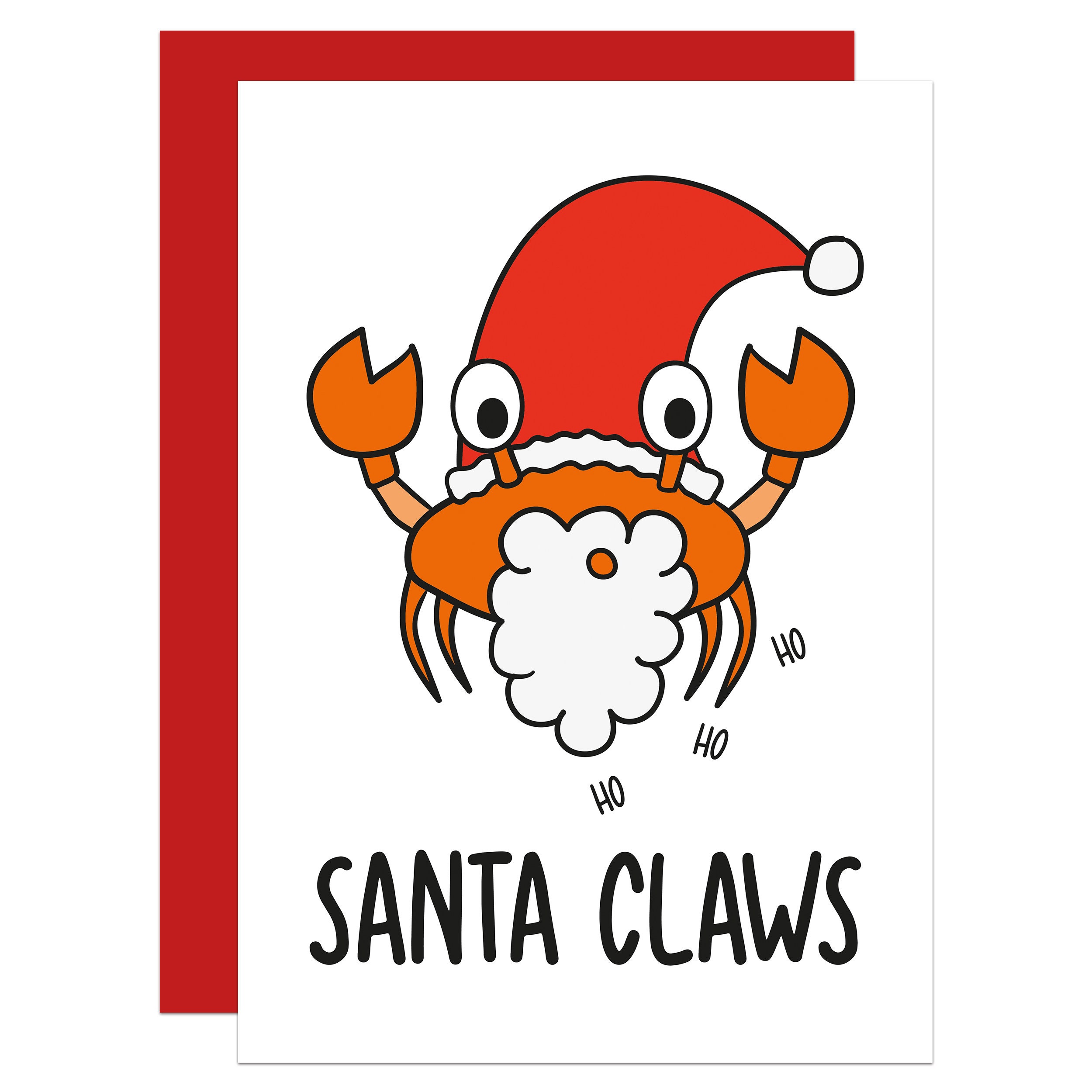 Funny Christmas Card Santa Claws Card Crab Pun Card Etsy UK