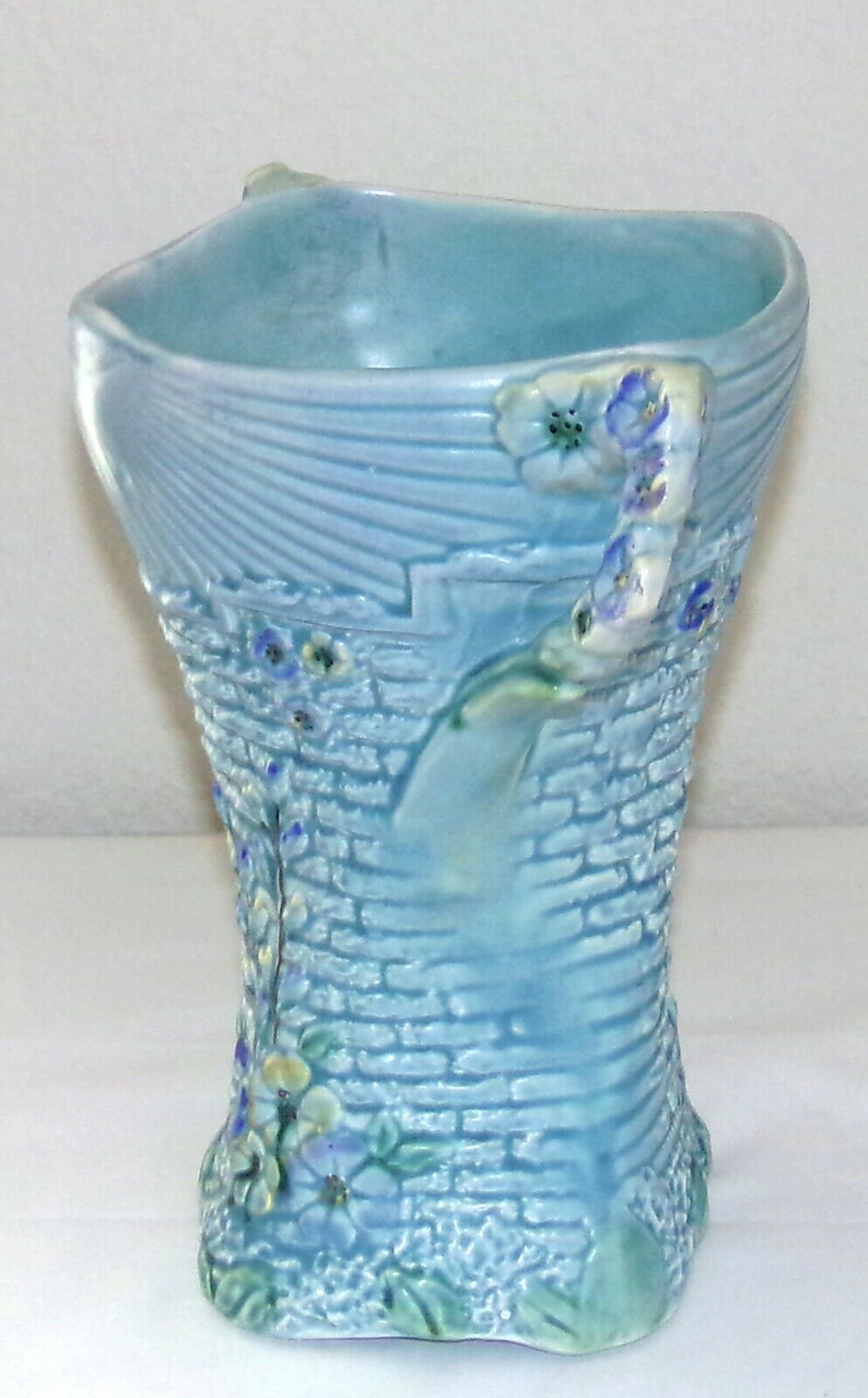 Art Deco 1930s Arthur Wood Blue GARDEN WALL Vase Double Etsy