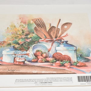 Still Life Painting BERRY FRESH Genuine Lithograph on Canvas c.1997 12&quot; x 10&quot; Signed