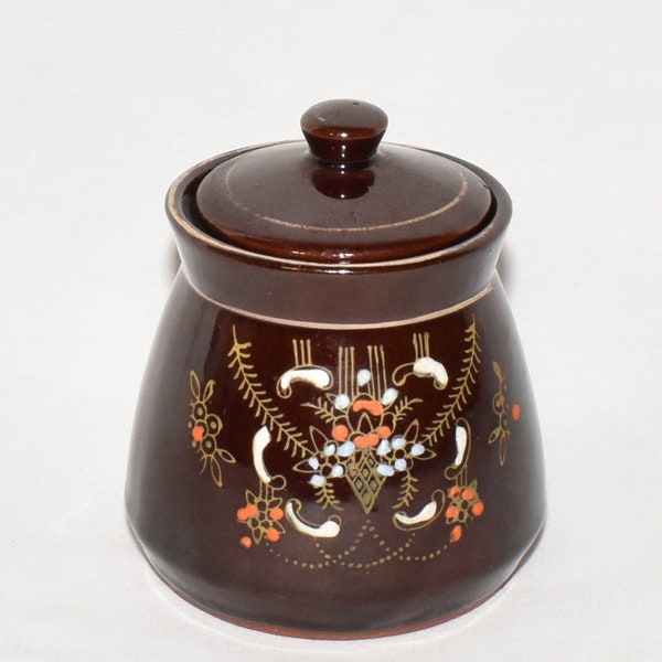 Vintage Japanese Redware Pepper Shaker Kitchen Tableware Handpainted with Moriage Decoration Made in Japan