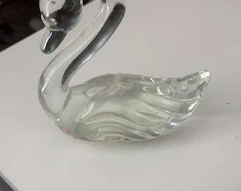 Vintage mooie Fenton Swan helderglazen beeldje geschroeid Fenton