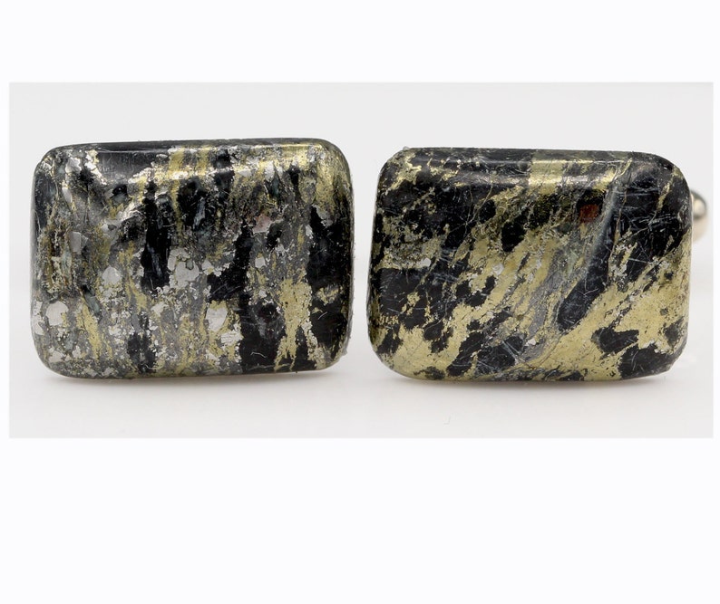 Gold Stone Cufflink for Men Jewelry Natural Apache Gold Natural Black Cufflink Mens Jewelry #16