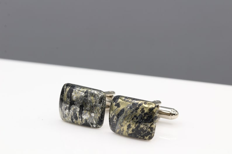 Gold Stone Cufflink for Men Jewelry Natural Apache Gold Natural Black Cufflink Mens Jewelry #16