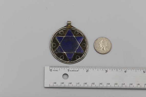 Antique Holyland Lapis jewish Star of David 1800'… - image 2