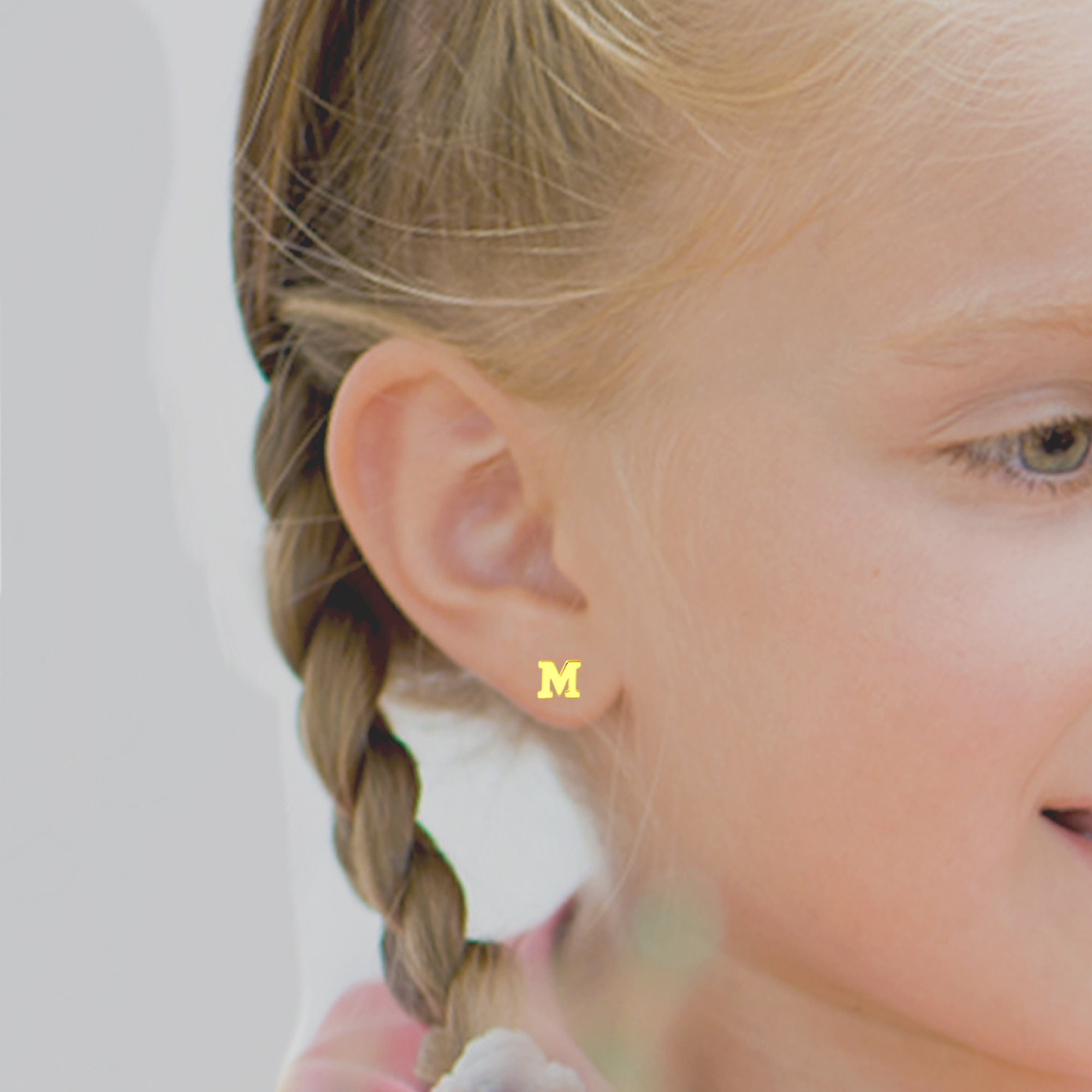 Gold letter m earrings best sale