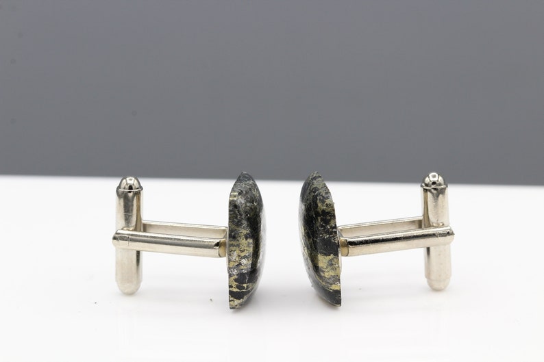 Gold Stone Cufflink for Men Jewelry Natural Apache Gold Natural Black Cufflink Mens Jewelry #16