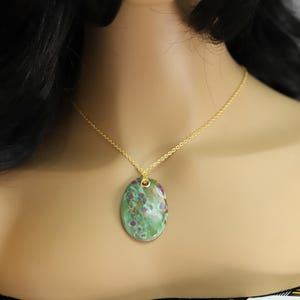 Stone Pendant Natural Ruby Fuchsite Green & Red Stone Necklace (#7) image 4
