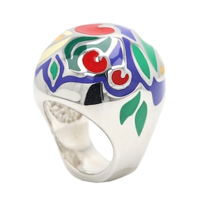 Art Ring Sterling Silver famous artist Enamel Inspired Artistic Ring